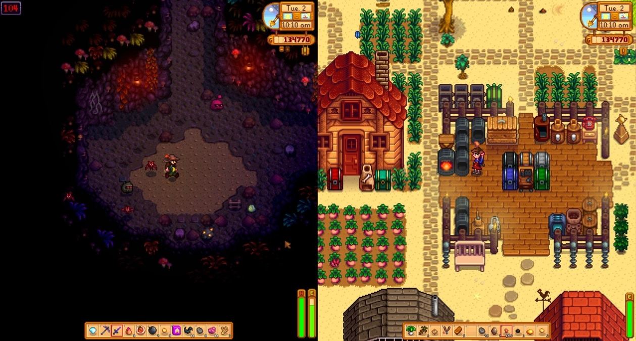 Splitscreen Co-Op Stardew Valley
