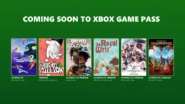 Green Xbox Game Pass lineup graphic showing cover art for six September releases