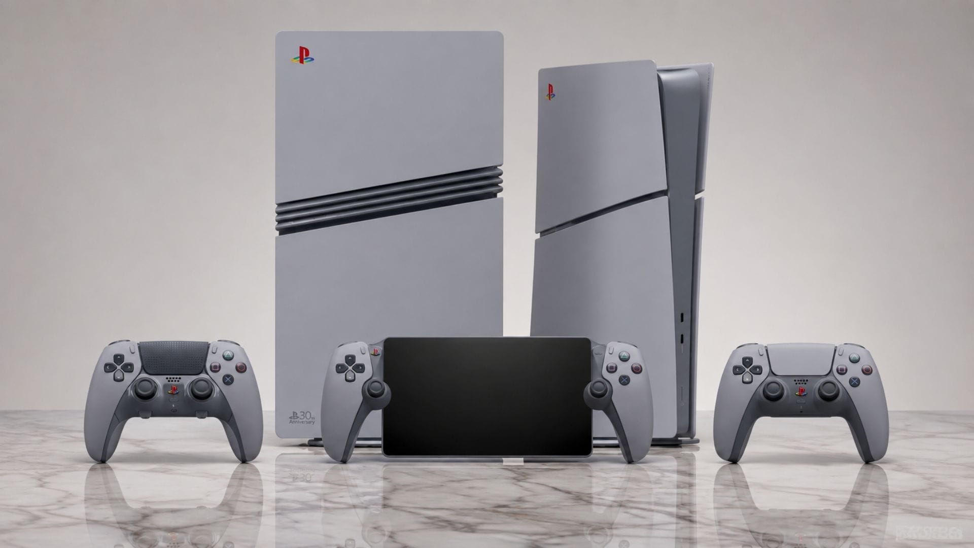 Sony Prioritizes Recurring Revenue Over Aggressive PS5 Sales 1 A lineup of PlayStation consoles and controllers, including PS5 hardware