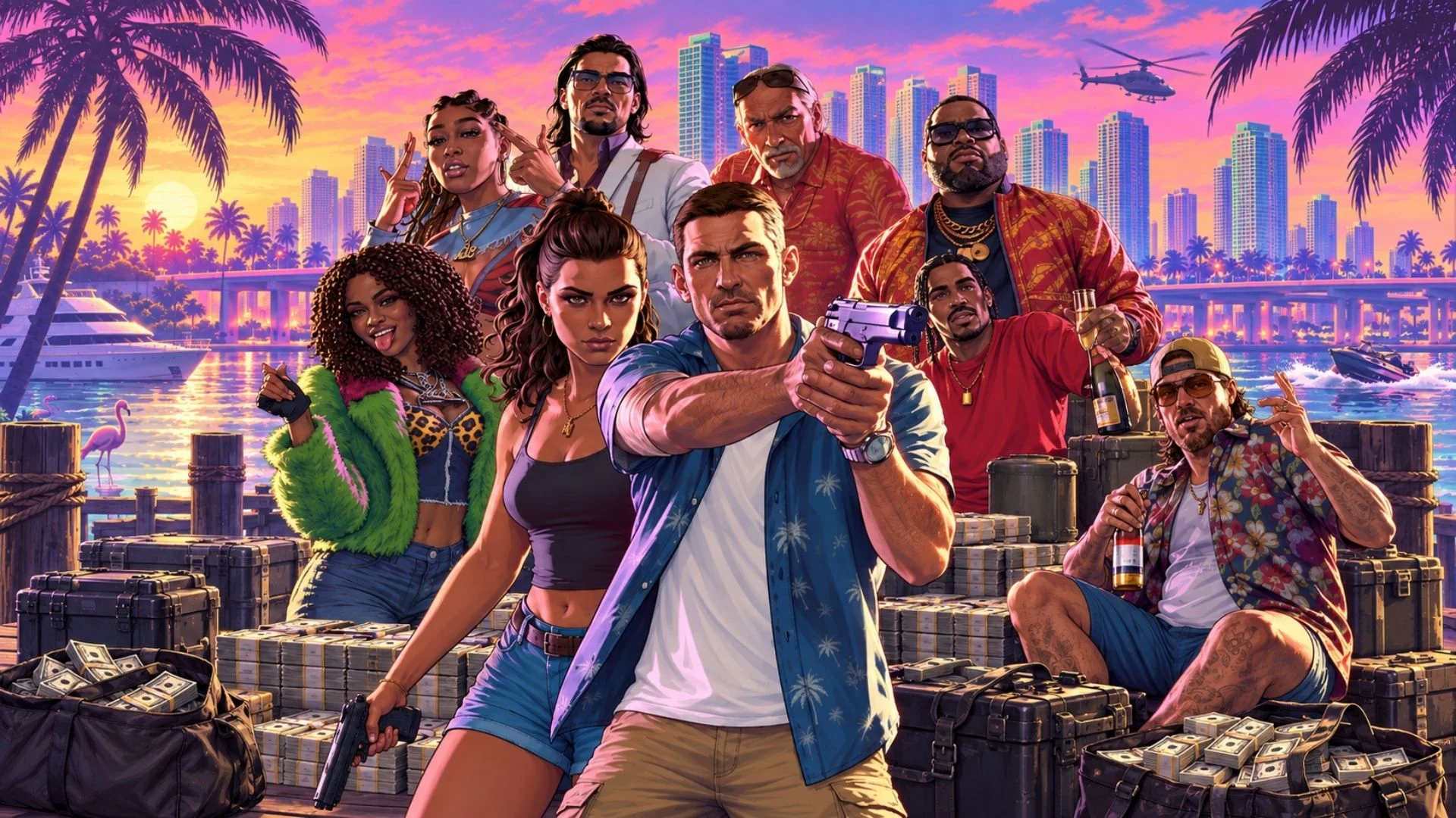 GTA 6 Multiplayer Could Launch in 2027, Twitch CEO Says 1 Grand Theft Auto VI promotional artwork