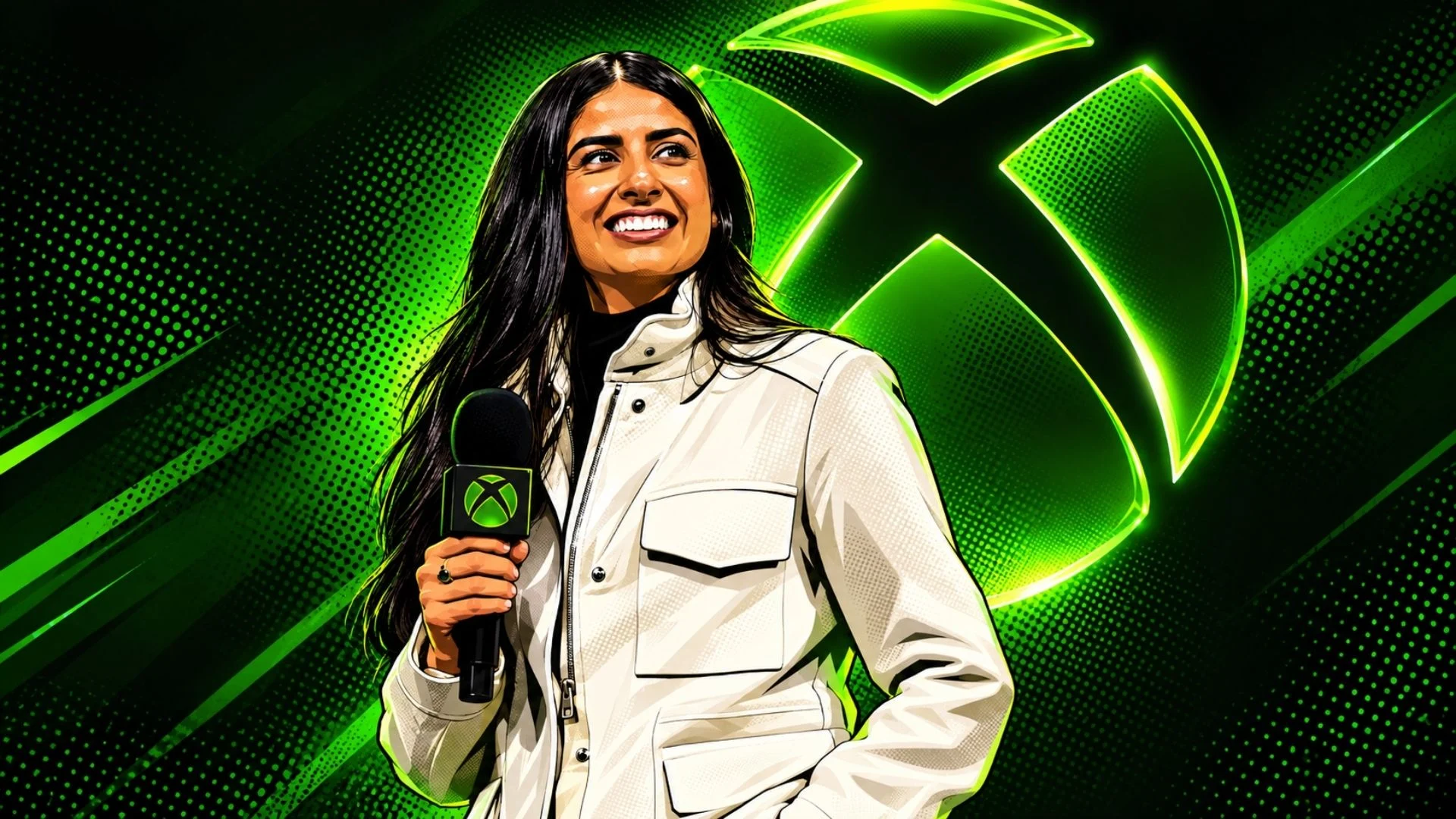 Xbox branding accompanying CEO Asha Sharma's statement that Microsoft's gaming business is not for sale