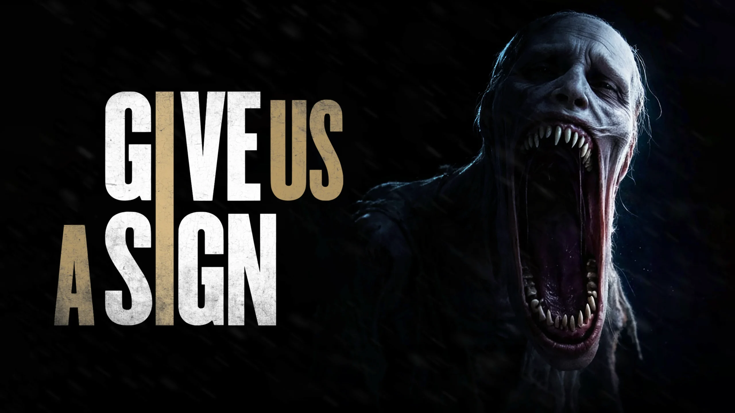 Give Us A Sign title beside a screaming paranormal entity
