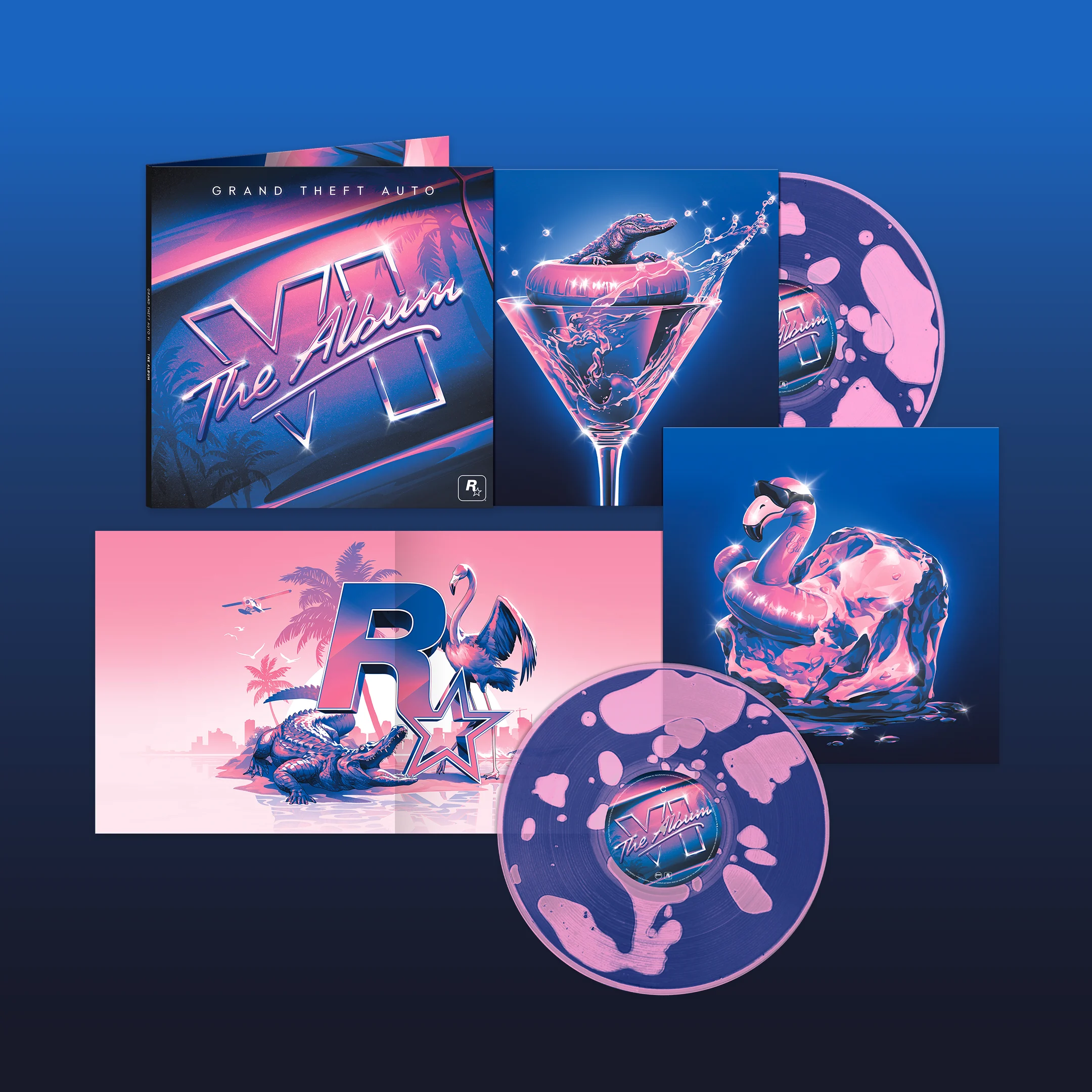 Grand Theft Auto VI: The Album Revealed With 34 Tracks, Vinyl and CD Editions 2 Grand Theft Auto VI: The Album limited-edition vinyl with two transparent magenta liquid-filled records and exclusive packaging.