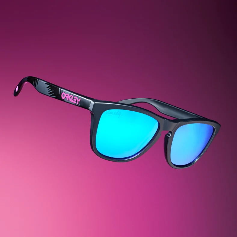 GTA VI Vice City Collection Costs $399.99, Game Sold Separately 3 Matte black GTAVI Oakley Frogskins sunglasses with Prizm Sapphire lenses