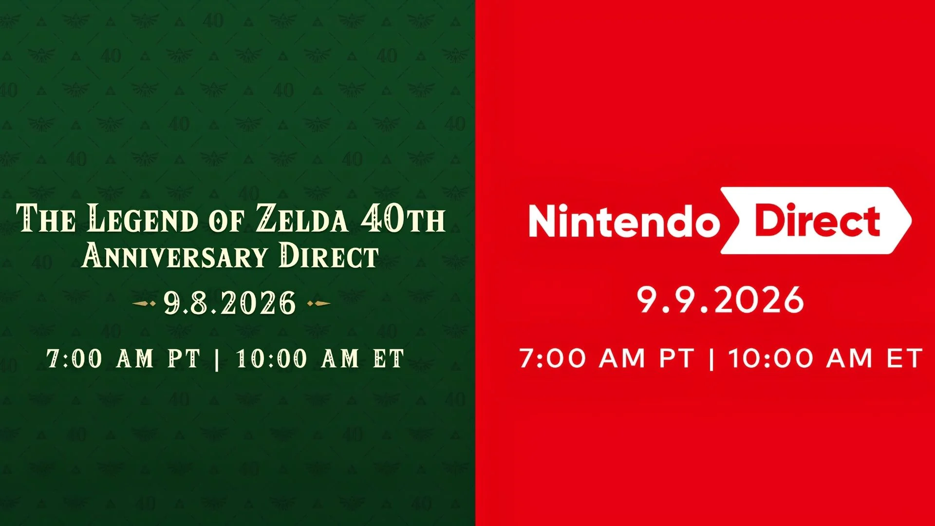 Nintendo Announces Zelda 40th Anniversary Direct and September Showcase 1 Nintendo Direct graphic for the September 2026 presentations