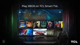 Xbox and TCL partnership graphic for cloud gaming on smart TVs