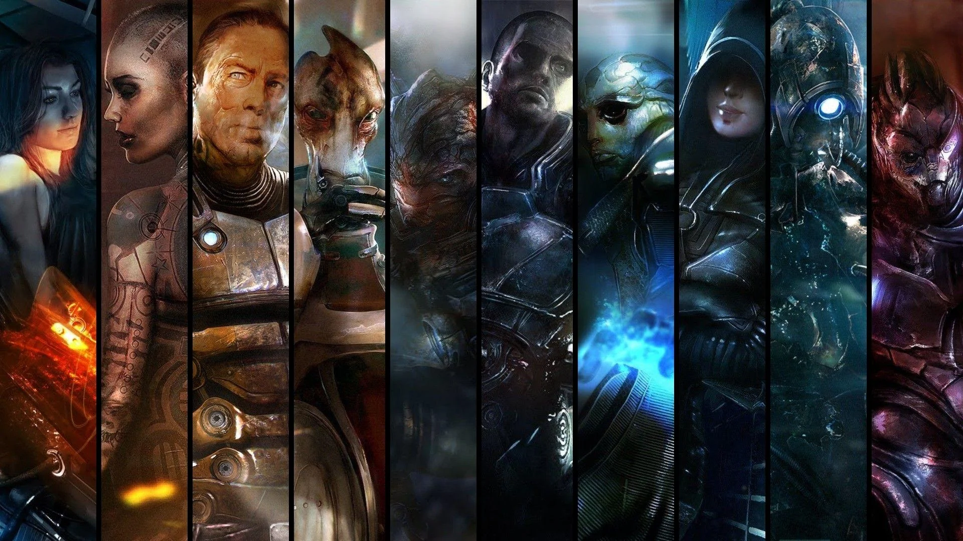 EA Cancels the Next Mass Effect as BioWare Shuts Down 1 Mass Effect characters arranged in vertical panels