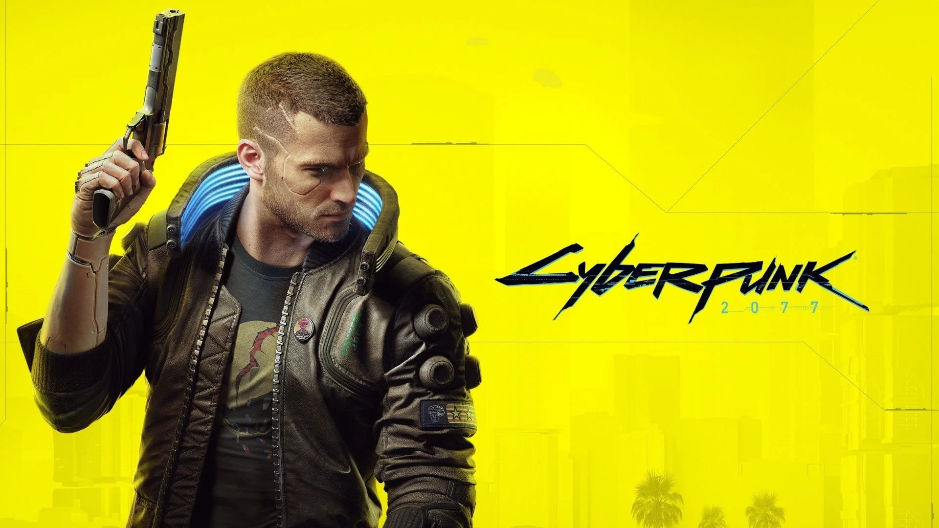 Cyberpunk 2077 Hits 187,215 Steam Players, Its Highest Peak in Three Years 1 V holding a pistol beside the Cyberpunk 2077 logo on a yellow background