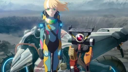 A young woman and robot beside a vehicle in Death Stranding Isolations