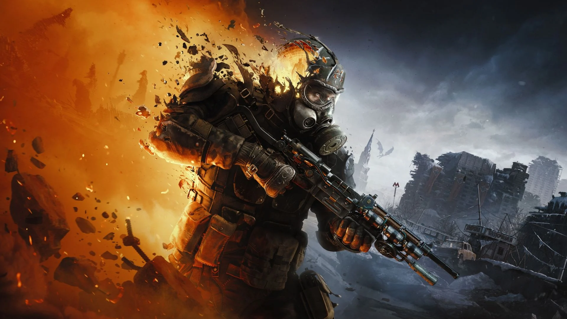 METRO 2039 Complete FAQ: Release Date, Price, Editions, Platforms & More 1 The Stranger wearing a gas mask in the ruined Moscow setting of METRO 2039