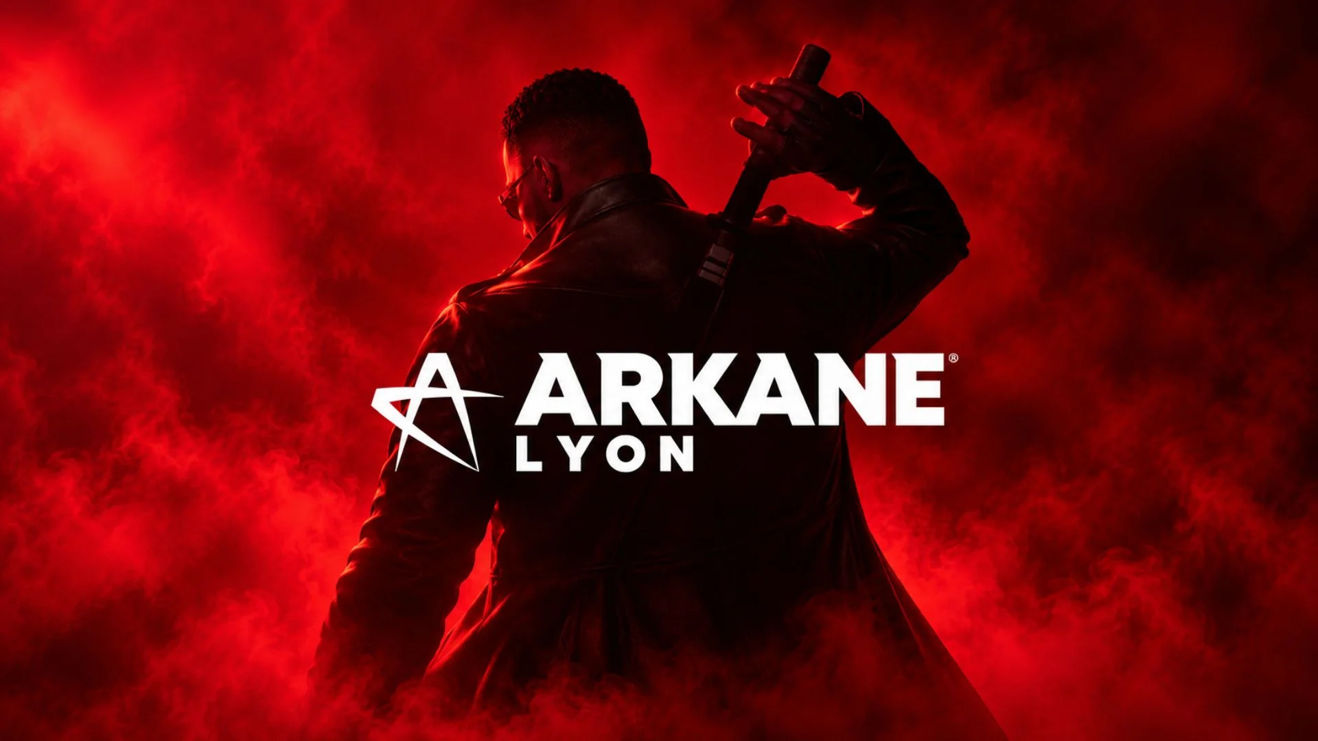 Marvel's Blade key art showing Blade against a red background with the Arkane Lyon logo