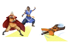 Aang and Katara racing in Sonic Racing: CrossWorlds Avatar Legends Pack artwork