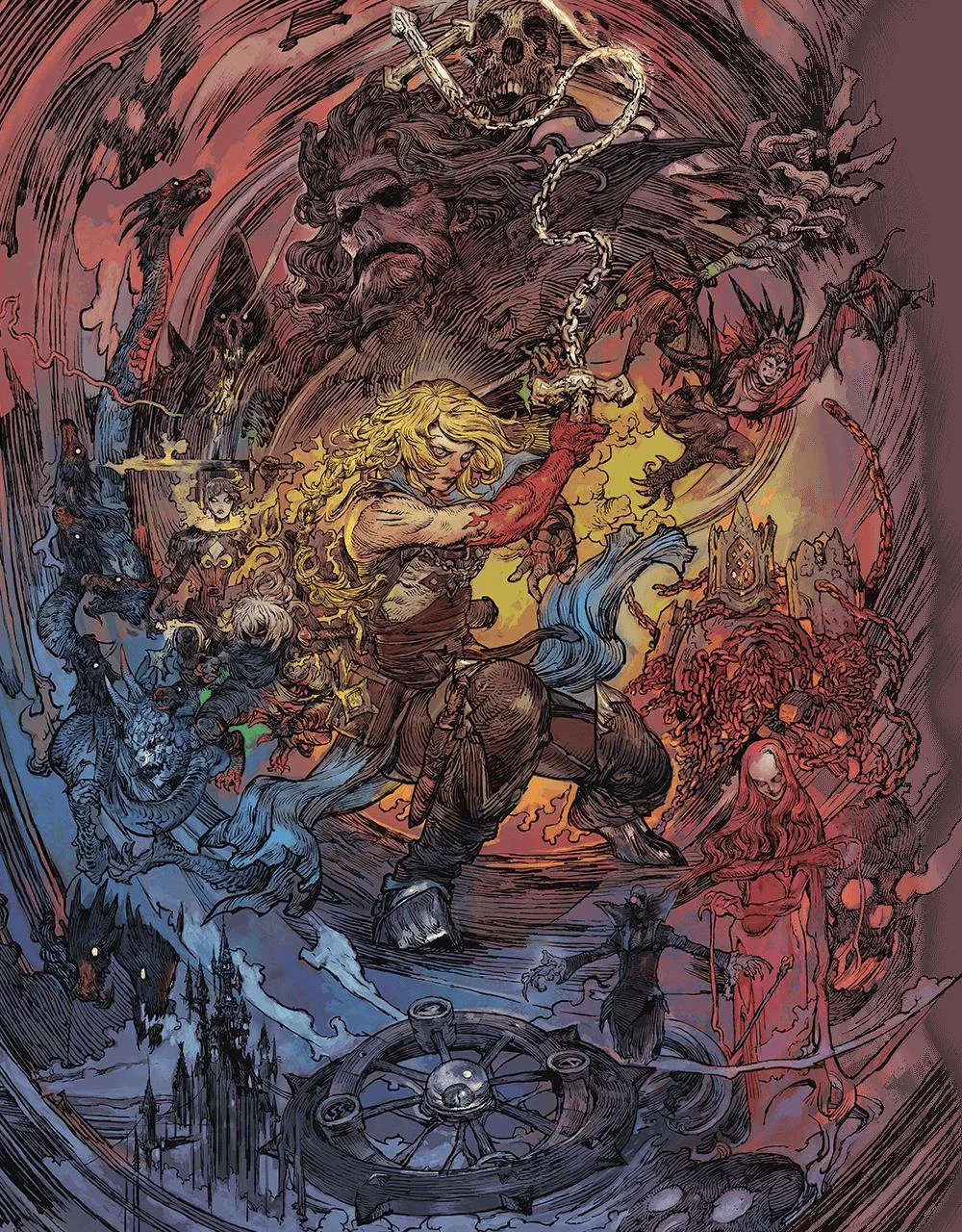 Castlevania: Belmont’s Curse Complete FAQ: Release Time, Platforms, Editions and Demo 1 Castlevania Belmont’s Curse characters face a gothic castle in the official key art