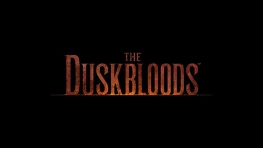 The Duskbloods logo on a black background