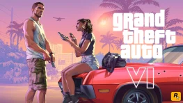 Grand Theft Auto VI Launch Trailer Sets Up Jason and Lucia’s Leonida Conspiracy 2 Jason and Lucia beside a red car in Grand Theft Auto VI artwork