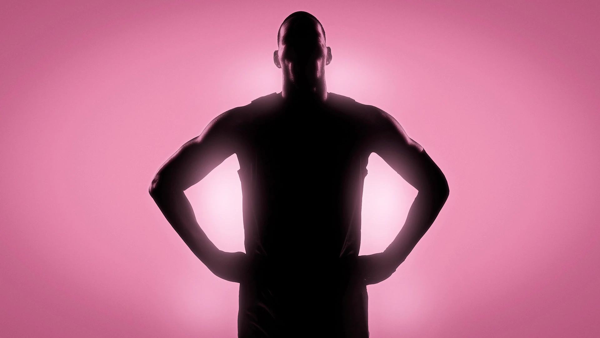 A Miami HEAT player shown in silhouette against a pink background for the Vice City uniform reveal