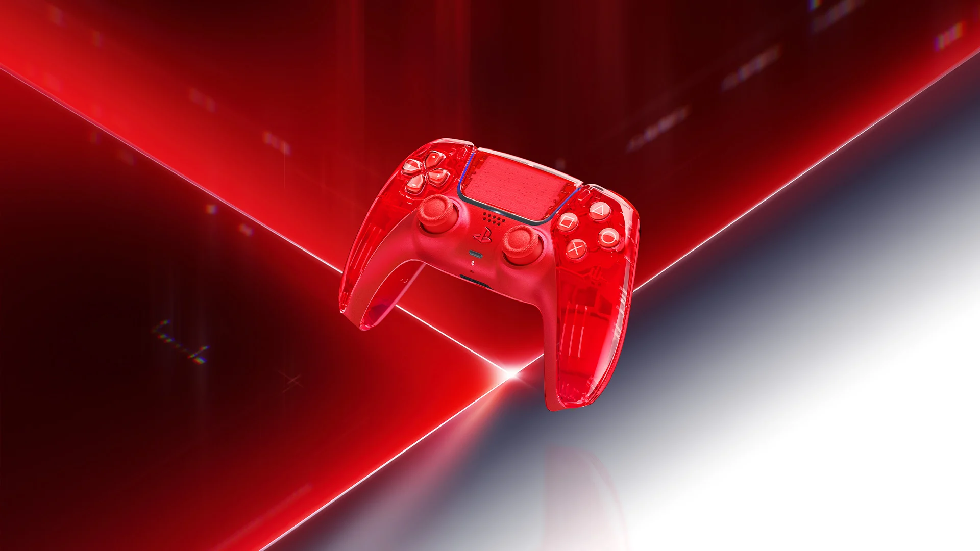 Flare Orange transparent DualSense wireless controller from the PS5 Prism Collection