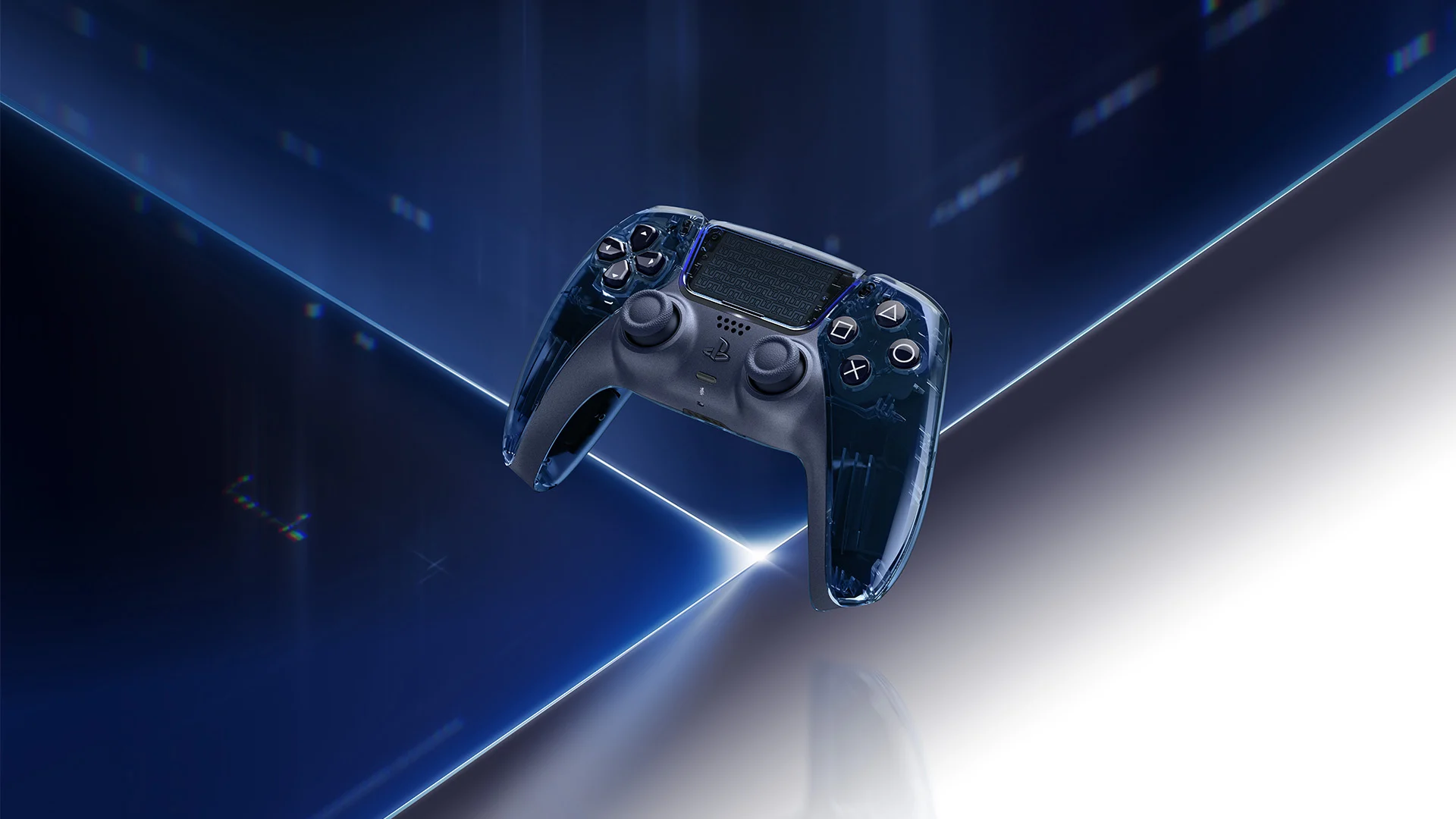 Graphite Gray transparent DualSense wireless controller from the PS5 Prism Collection