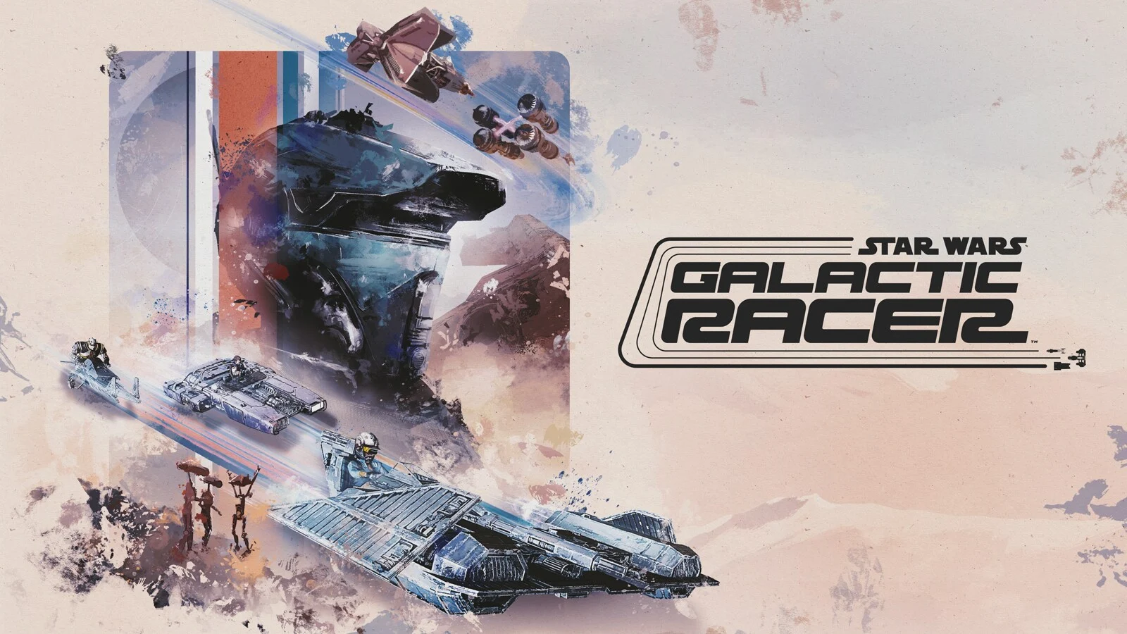 Star Wars: Galactic Racer Complete FAQ: Release Time, Platforms, Multiplayer, Editions & More 1 Star Wars Galactic Racer vehicles speed across a desert track in the official key art