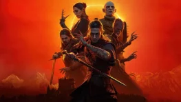 The Blood of Dawnwalker Update 1.1 Adds Full Respecs and 1,100-Plus Fixes Next Week 4 Coen and the vampire cast of The Blood of Dawnwalker against an orange-red sky